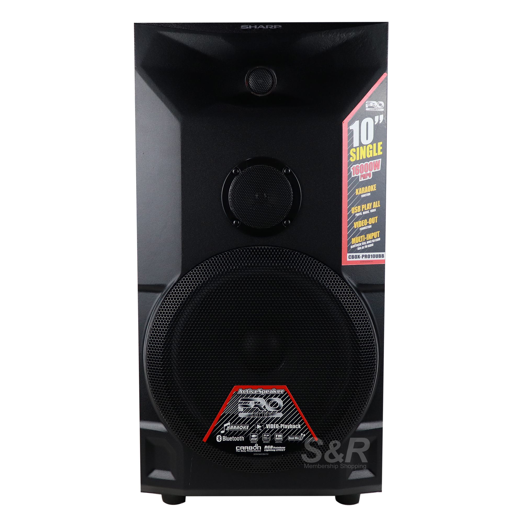 Sharp Active Speaker 16000W PMPO CBOX-PRO10UBB